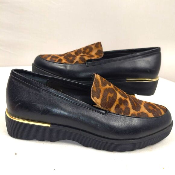 Giani Bernini Shoes - Women's Giani Bernini Garreth Animal Print Haircalf Fur Loafers US Size 7.5M